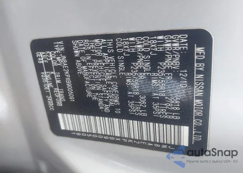 2011 Nissan Quest Le from USA, damaged, VIN JN8AE2KPXB9005091